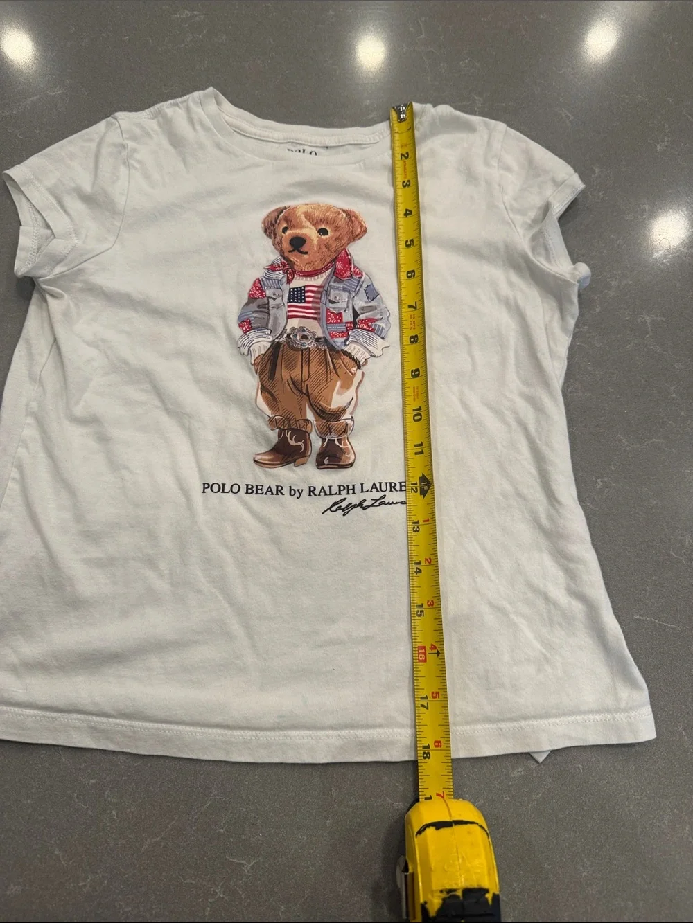 Ralph Lauren White Kids Polo Bear Graphic Tee